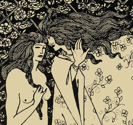 The Mysterious Rose Garden Aubrey Beardley Art Print No Frame by My Store