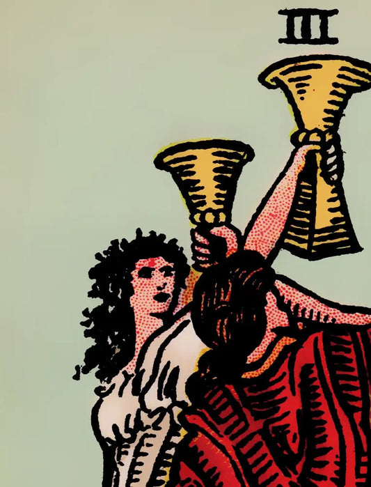 Three of Cups Tarot Card Print No Frame by My Store