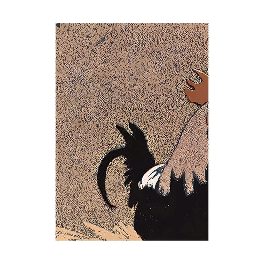 Vintage Chickens Print Premium Archival Matte Paper Beige And Black by DesignBohemian