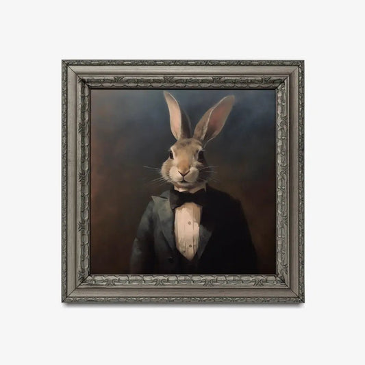Vintage Rabbit Print Cute Bunny In Clothes Victorian Art Canvas Wall Decor For Living Room Home Display by My Store