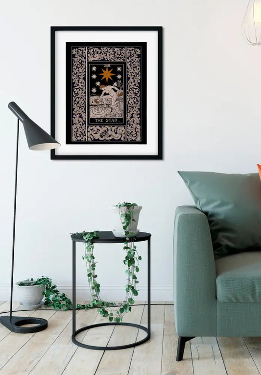 Vintage Star Tarot Print Art Deco Poster For Wall Decor Elegant Nouveau Style Tarot Art by My Store