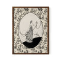 Vintage Fairy Print: Beige Toille Vintage Poster - Art Nouveau - Framed - DesignBohemian