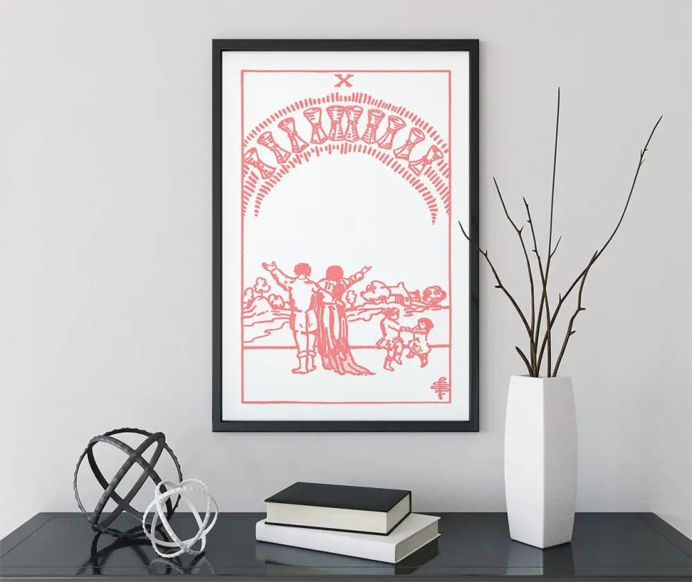 10 Of Cups Tarot Card Print Unframed Poster For Home Decor Joyful Harmonious Card Art by My Store
