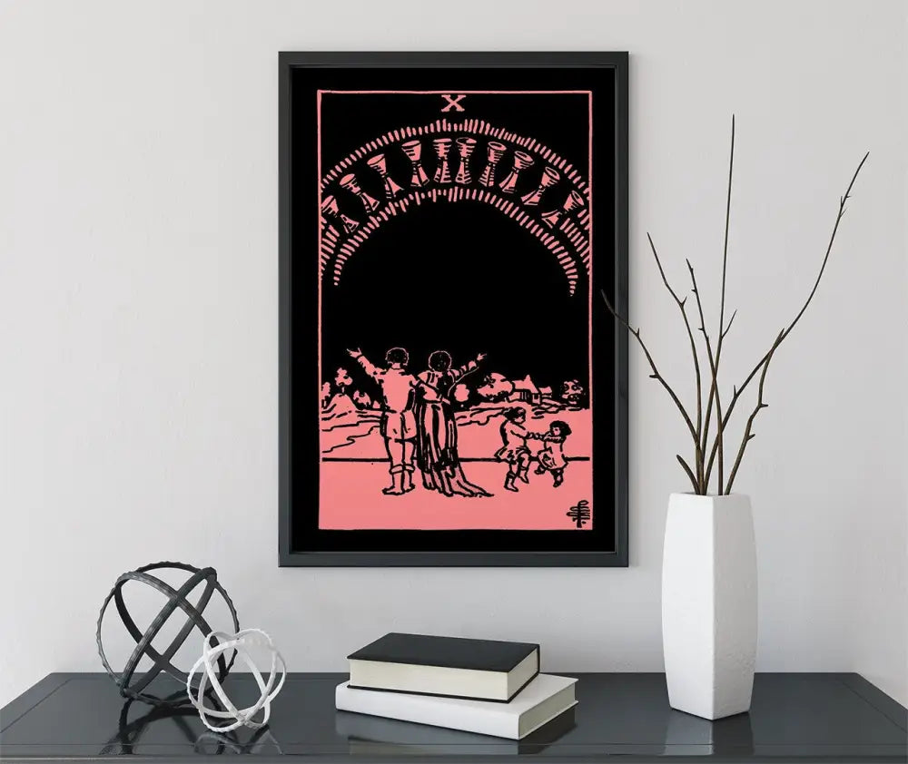 10 Of Cups Tarot Card Print Unframed Poster For Home Decor Joyful Harmonious Card Art by My Store