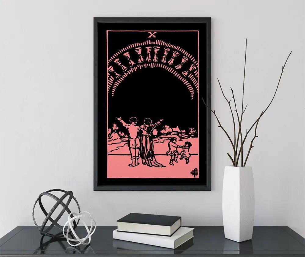 10 Of Cups Tarot Card Print Unframed Poster For Home Decor Joyful Harmonious Card Art by My Store