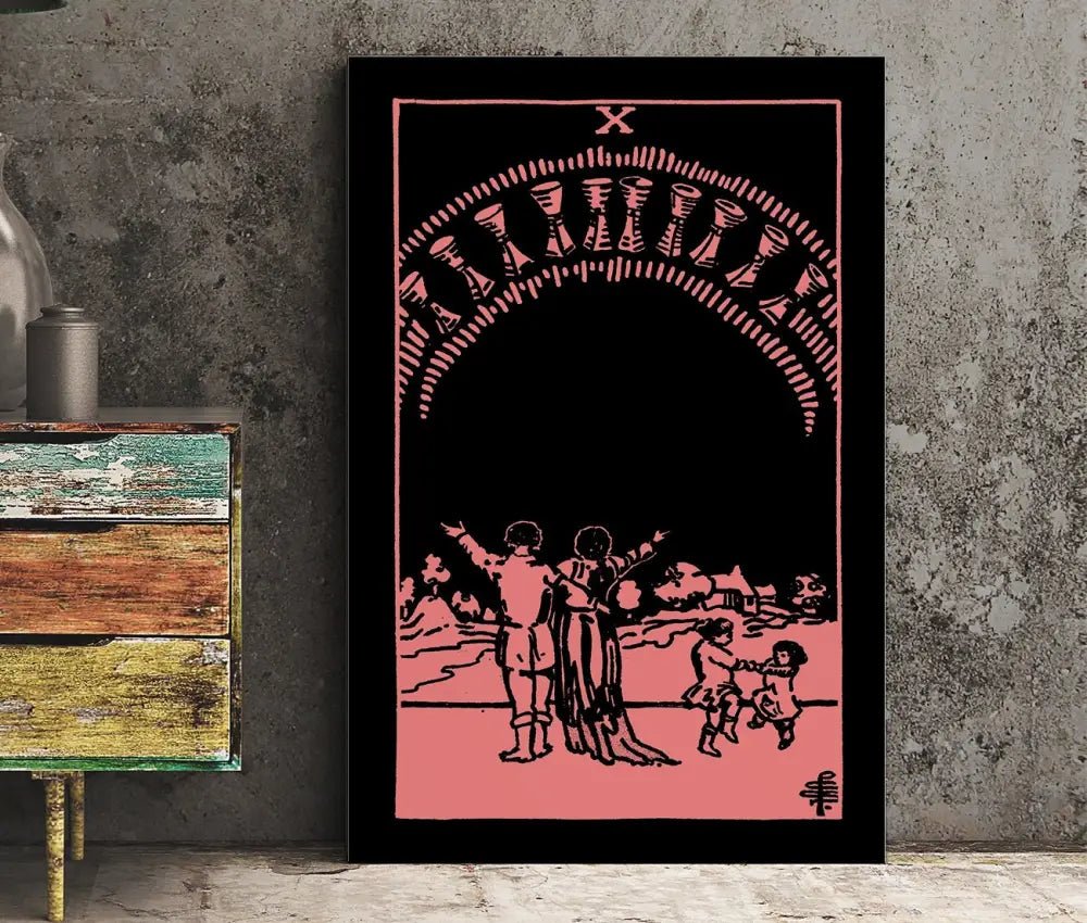 10 Of Cups Tarot Card Print Unframed Poster For Home Decor Joyful Harmonious Card Art by My Store