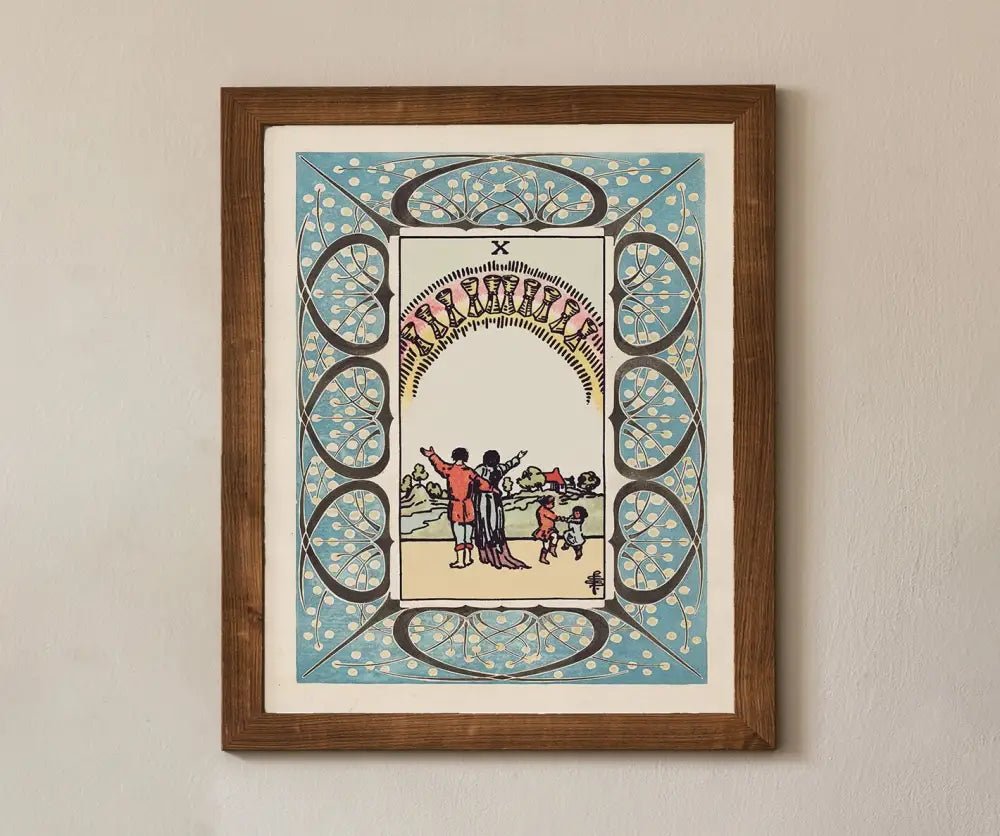 10 of Cups Tarot Print Art Nouveau Poster No Frame by My Store