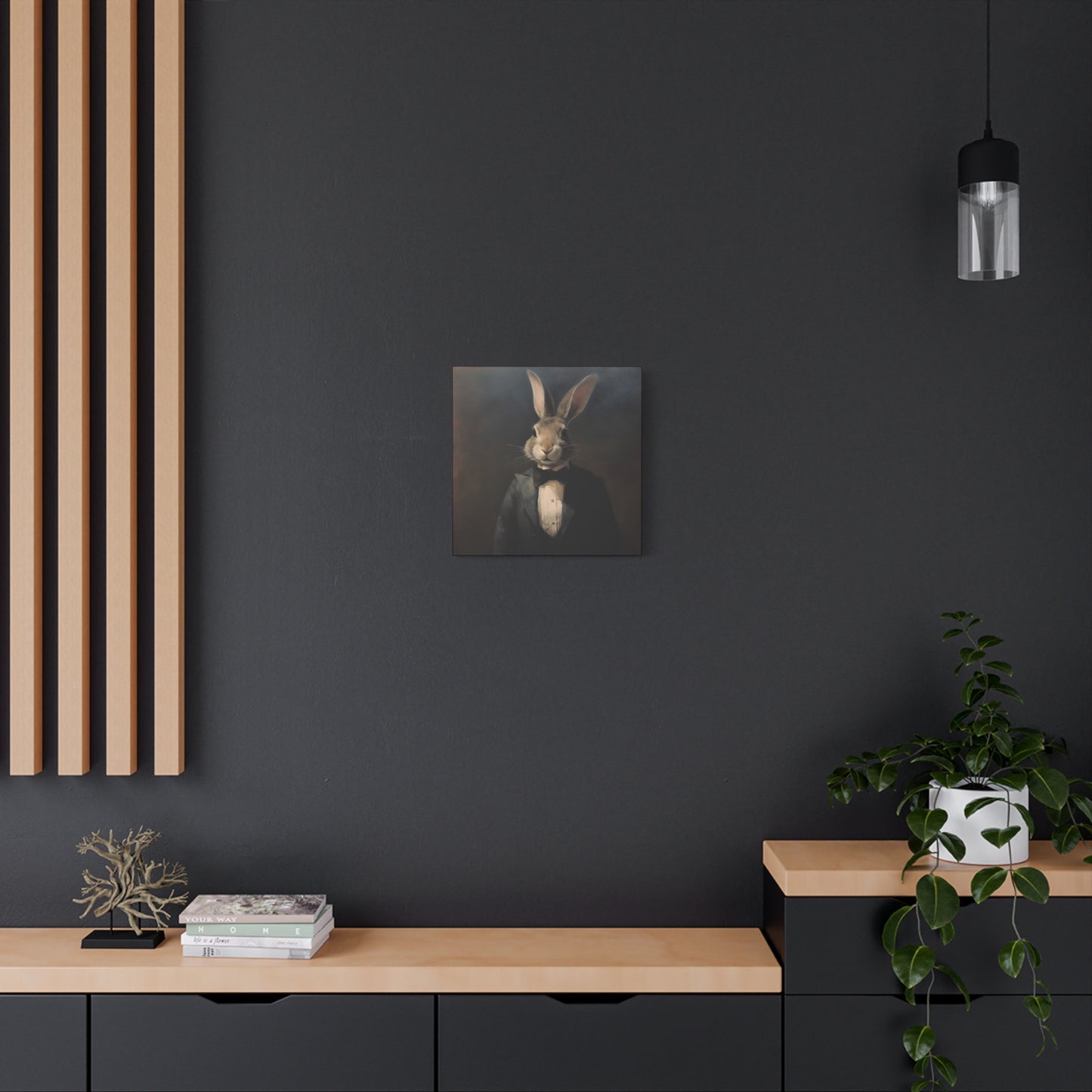 Bunny in a Suit – Canvas Wall Art - Whimsical Bunny Portrait