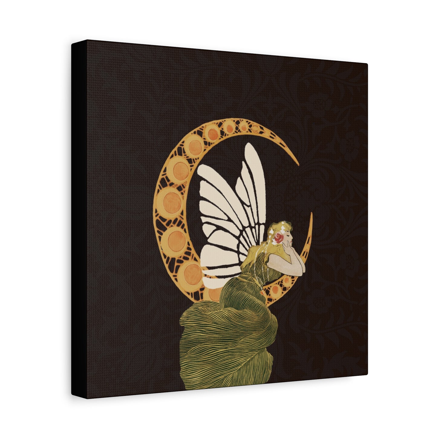 Enchanting Moonlit Fairy Canvas Art, Whimsical Home Decor, Fantasy Wall Art, Magical Gift for Nature Lovers, Boho Aesthetic