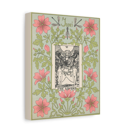 The Lovers Canvas Wall Art with Temperance Design, Inspirational Home Decor, Butterfly Decor, Tarot Wall Art, Vintage Style Canvas