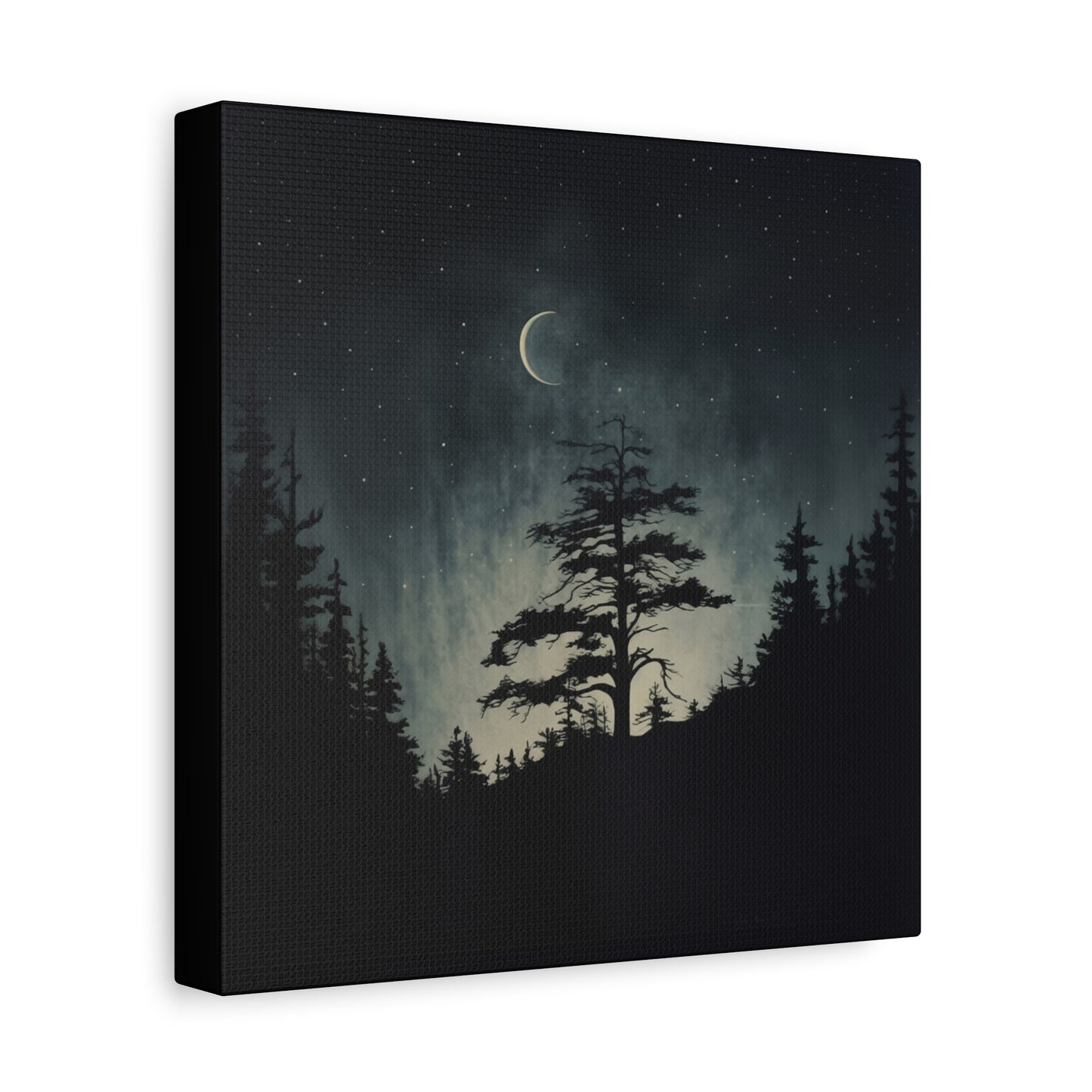 Starry Night Matte Canvas Wall Art, Celestial Home Decor, Nature Lovers Gift, Rustic Wall Decor, Peaceful Bedroom Artwork