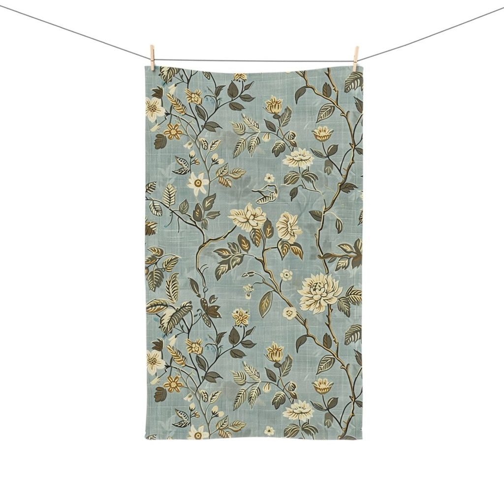 Vintage Floral Hand Towel – Blue Botanical Kitchen & Bath Towel - DesignBohemian