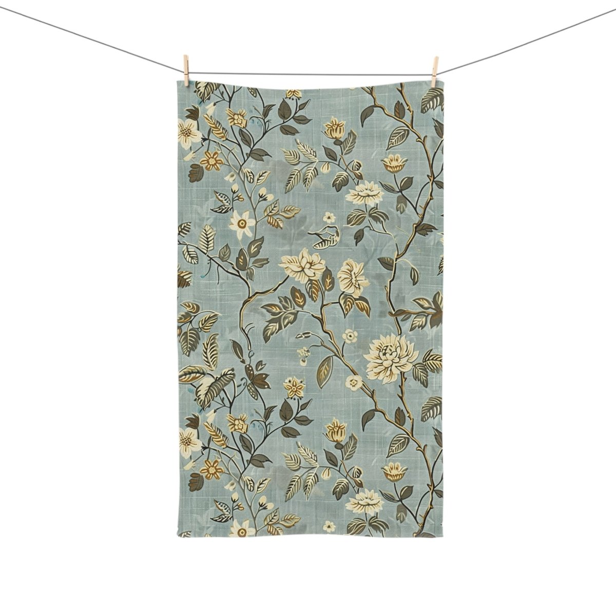 Vintage Floral Hand Towel – Blue Botanical Kitchen & Bath Towel - DesignBohemian