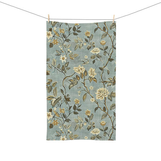 Vintage Floral Hand Towel – Blue Botanical Kitchen & Bath Towel