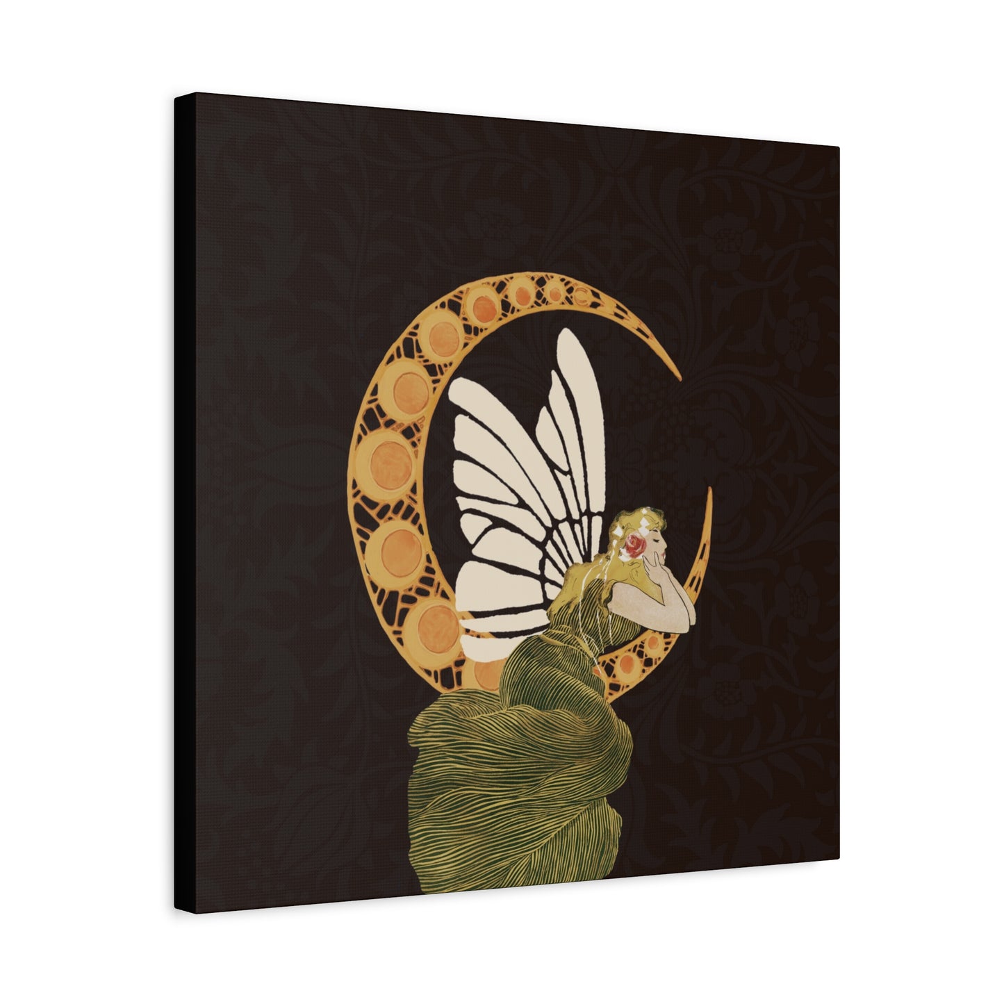 Enchanting Moonlit Fairy Canvas Art, Whimsical Home Decor, Fantasy Wall Art, Magical Gift for Nature Lovers, Boho Aesthetic