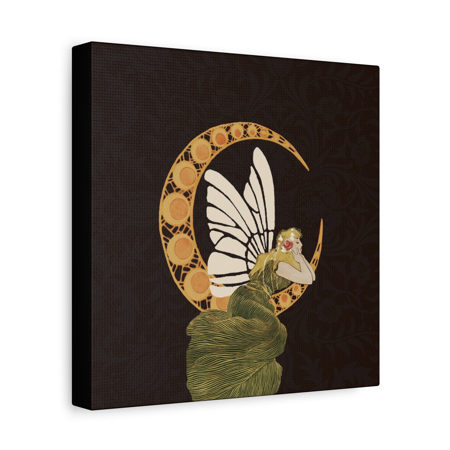 Enchanting Moonlit Fairy Canvas Art, Whimsical Home Decor, Fantasy Wall Art, Magical Gift for Nature Lovers, Boho Aesthetic