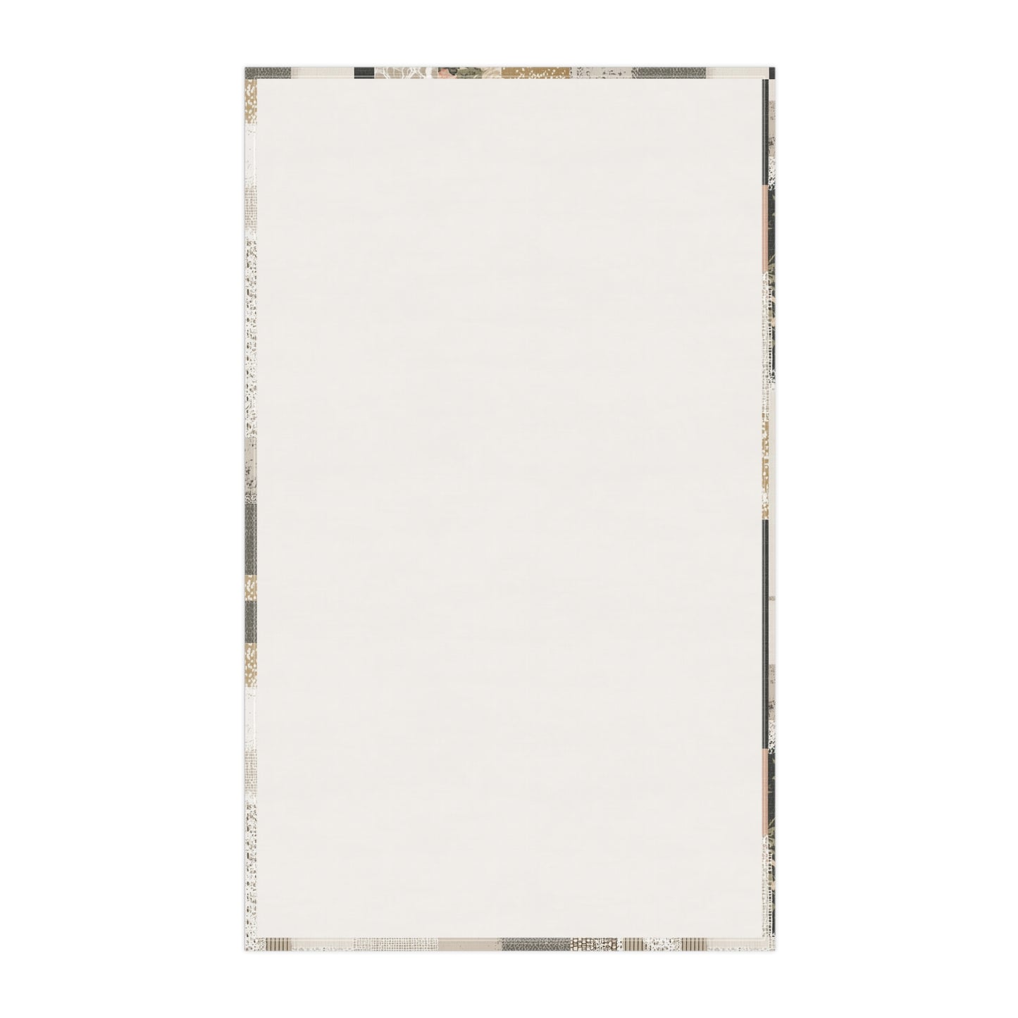 Vintage Patchwork Floral Tea Towel — Neutral Cottage Kitchen Linen - Cotton Twill