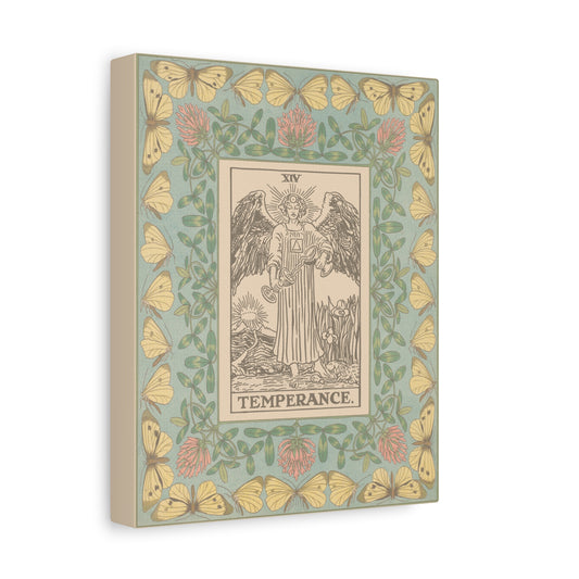 Matte Canvas Wall Art with Temperance Design, Inspirational Home Decor, Butterfly Decor, Tarot Wall Art, Vintage Style Canvas