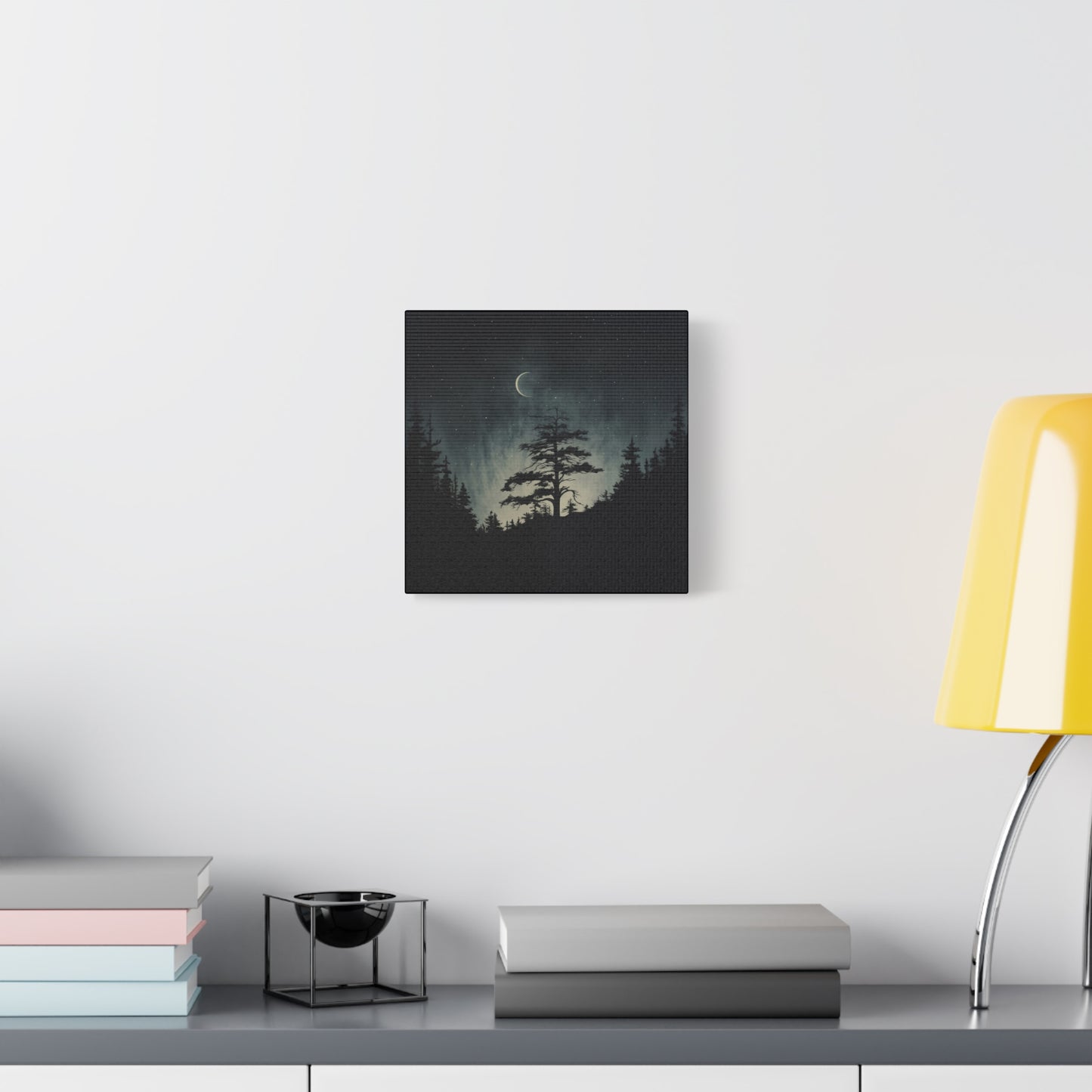 Starry Night Matte Canvas Wall Art, Celestial Home Decor, Nature Lovers Gift, Rustic Wall Decor, Peaceful Bedroom Artwork