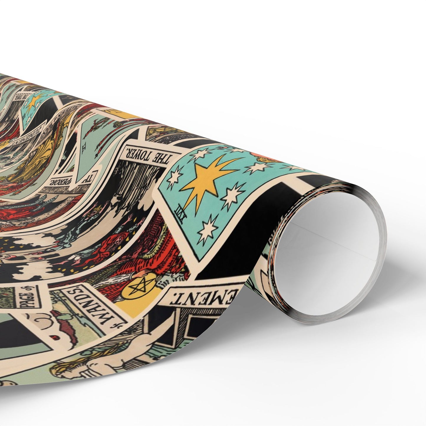 Tarot Wrapping Paper, Rider Waite Gift Wrap, Halloween, Birthday Gifts, Holiday Wrapping, Scattered Tarot Cards, Paper Roll