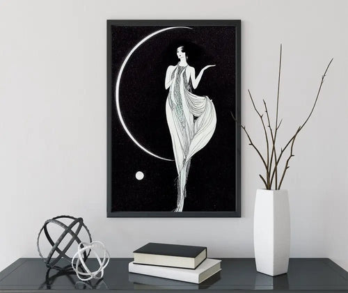 1920 Deco Art Nouveau Moon Goddess Poster Large Print Bohemian Wall Art For Living Room by My Store
