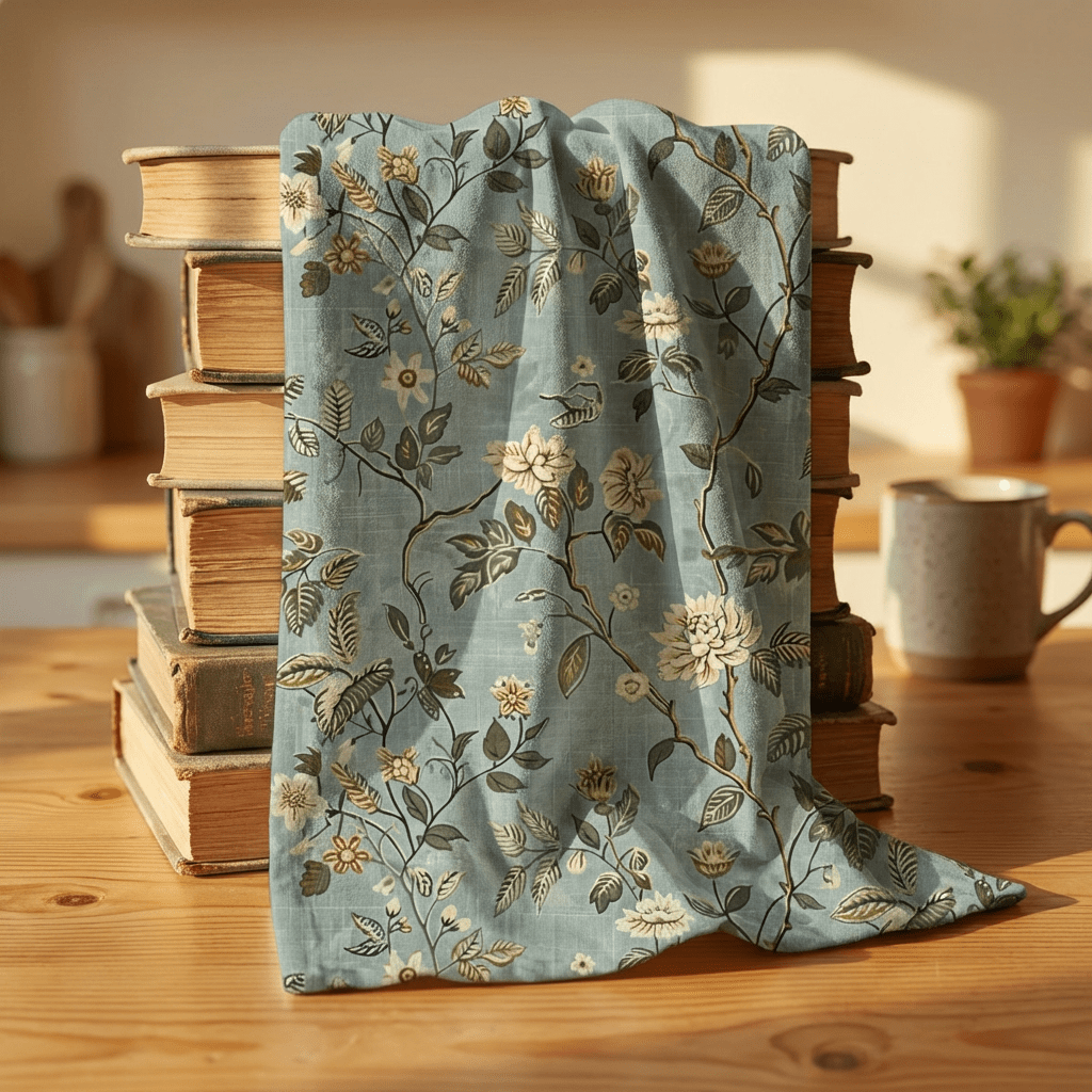 Vintage Floral Hand Towel – Blue Botanical Kitchen & Bath Towel - DesignBohemian