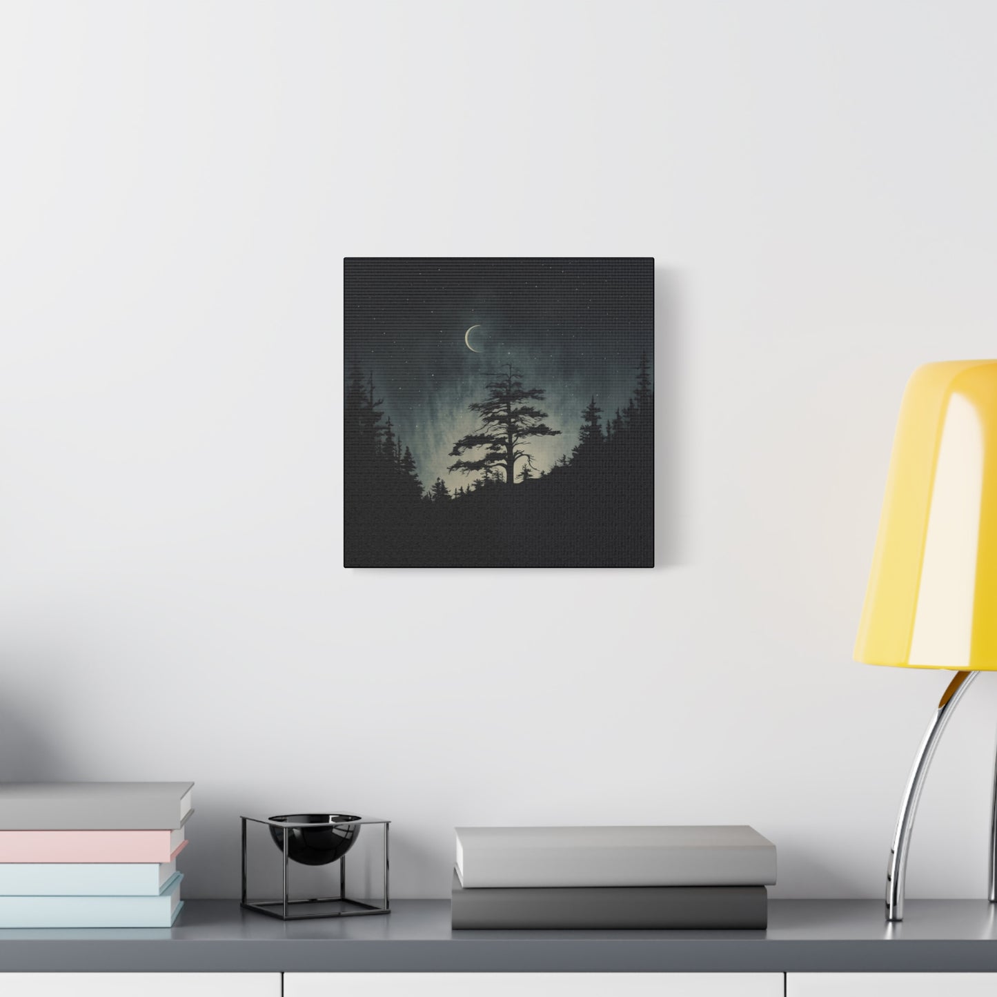Starry Night Matte Canvas Wall Art, Celestial Home Decor, Nature Lovers Gift, Rustic Wall Decor, Peaceful Bedroom Artwork