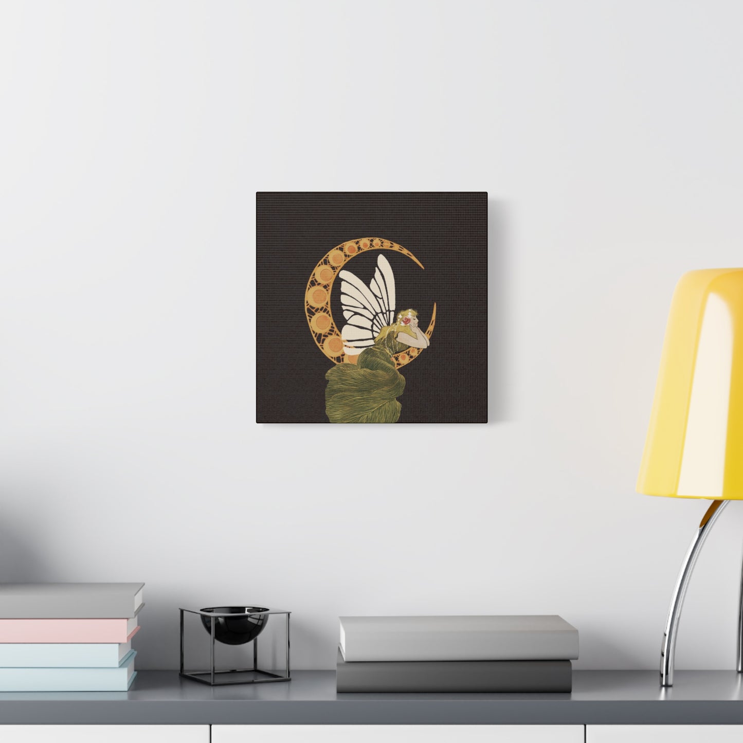 Enchanting Moonlit Fairy Canvas Art, Whimsical Home Decor, Fantasy Wall Art, Magical Gift for Nature Lovers, Boho Aesthetic