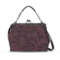 Gothic Romance Floral Kisslock Handbag – Burgundy Botanical Purse