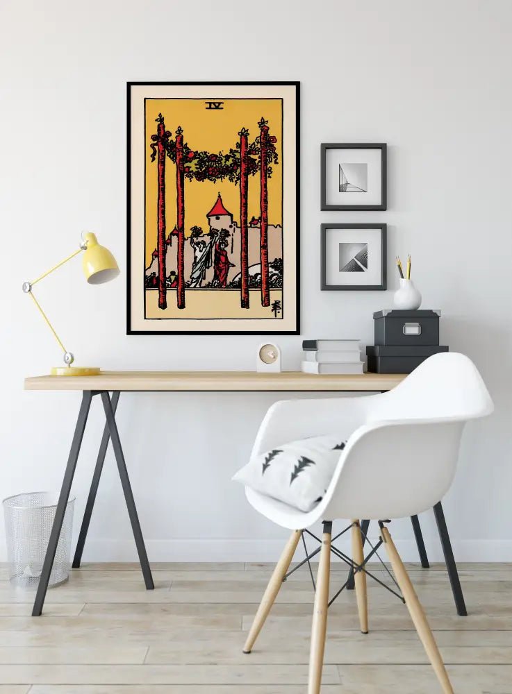 4 Of Wands Tarot Card Print No Frame by My Store