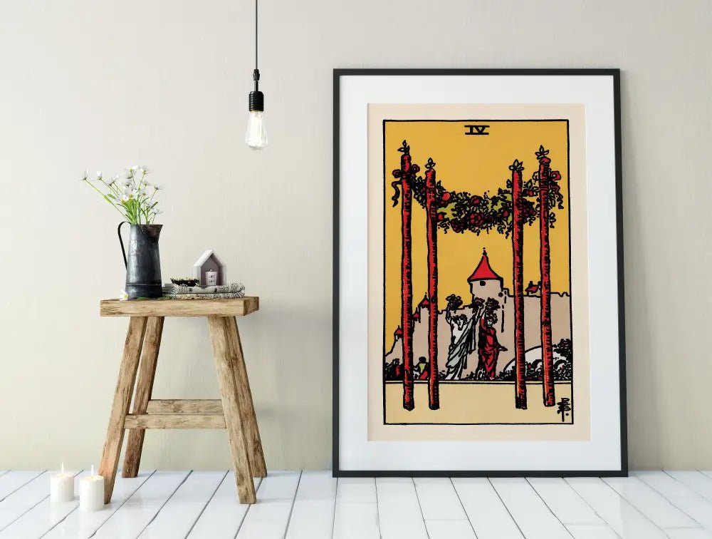 4 Of Wands Tarot Card Print No Frame by My Store