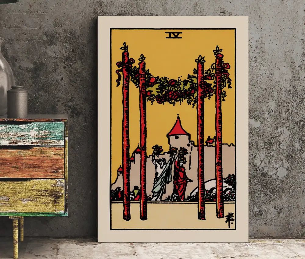 4 Of Wands Tarot Card Print No Frame by My Store