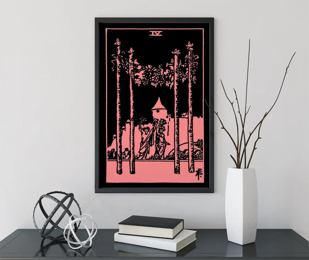 4 Of Wands Tarot Card Print Poster Unframed Wall Art For Tarot Enthusiasts And Collectors by My Store