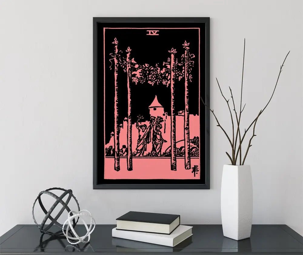 4 Of Wands Tarot Card Print Poster Unframed Wall Art For Tarot Enthusiasts And Collectors by My Store