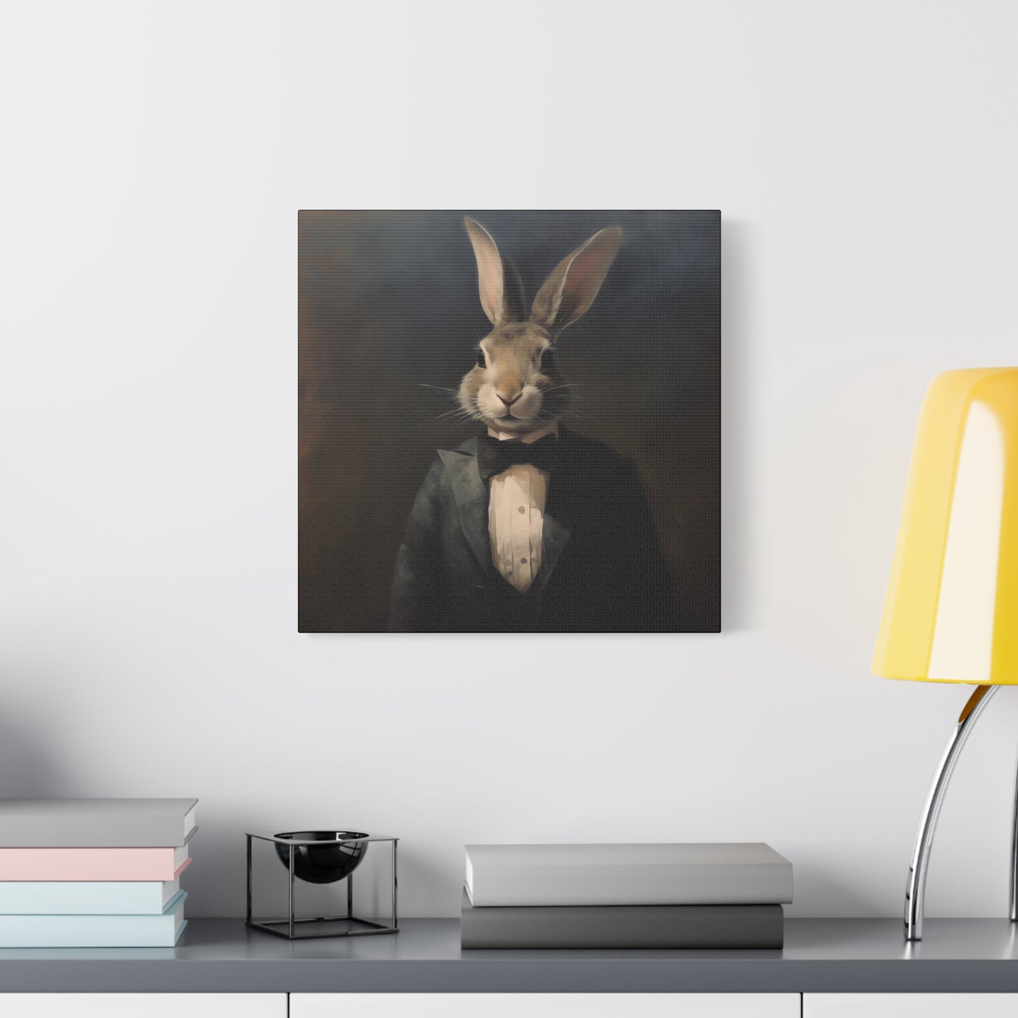Bunny in a Suit – Canvas Wall Art - Whimsical Bunny Portrait