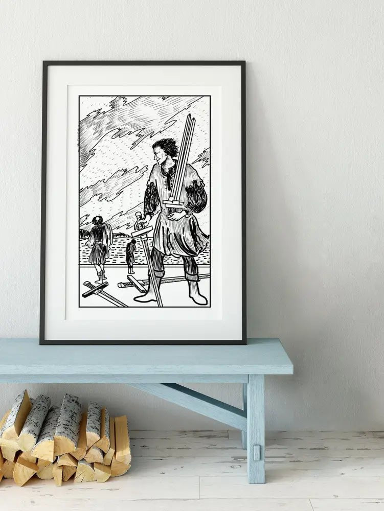 5 Of Swords Tarot Card Print From Green Menagerie Deck High Quality Poster Artwork by My Store