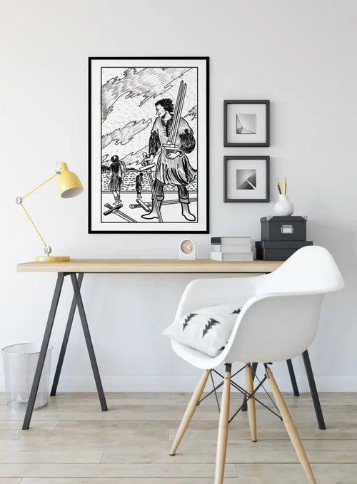 5 Of Swords Tarot Card Print From Green Menagerie Deck High Quality Poster Artwork by My Store