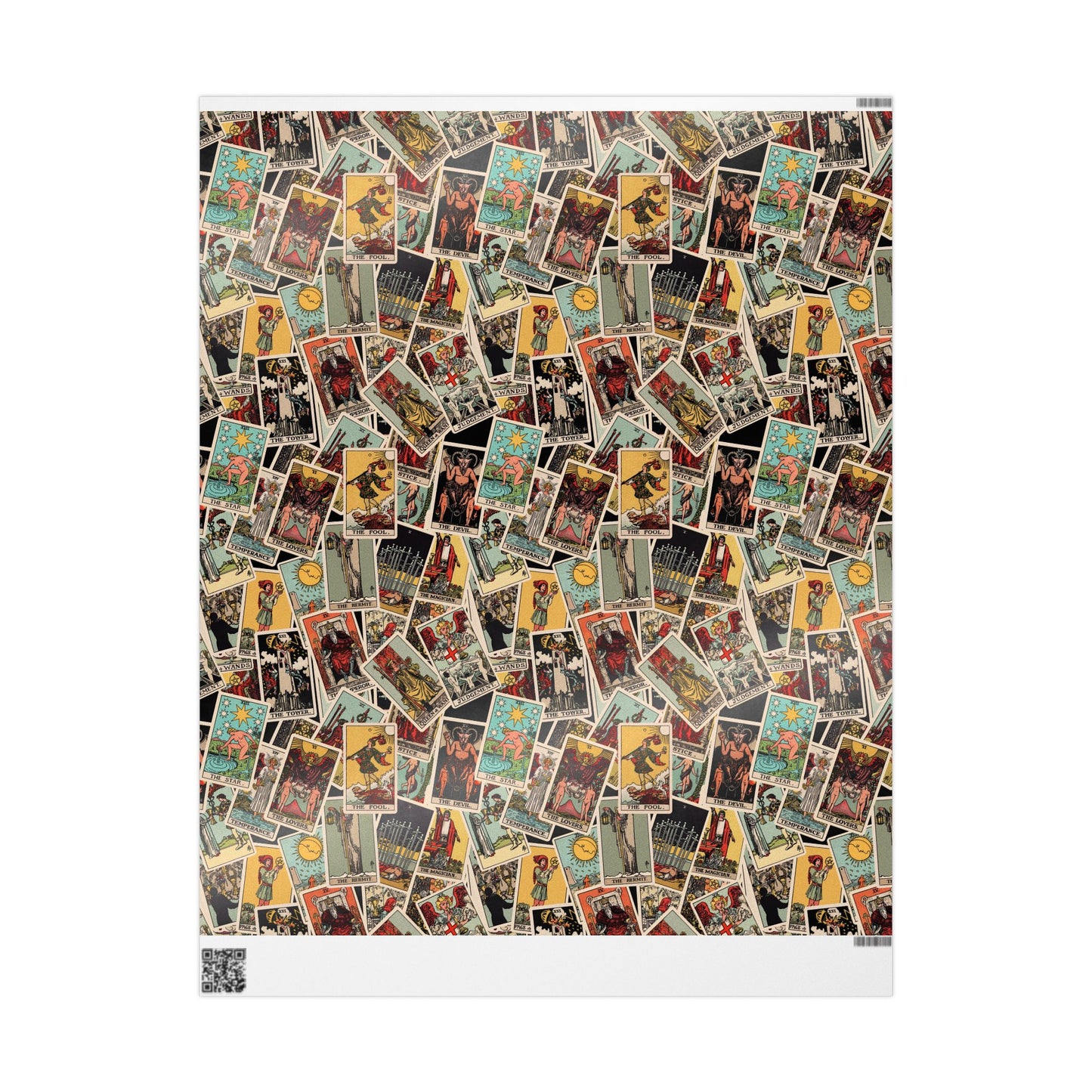 Tarot Wrapping Paper, Rider Waite Gift Wrap, Halloween, Birthday Gifts, Holiday Wrapping, Scattered Tarot Cards, Paper Roll