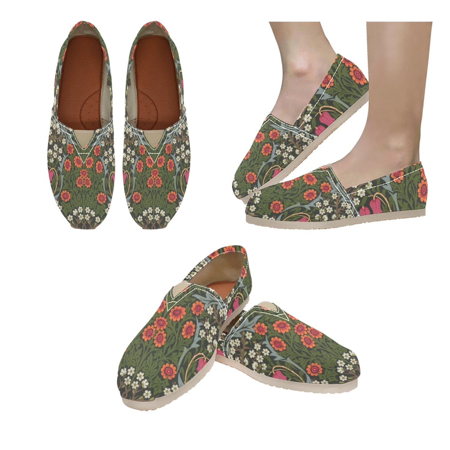 William Morris Shoes - Canvas Slip On Shoes - Art Shoes - Retro Shoes