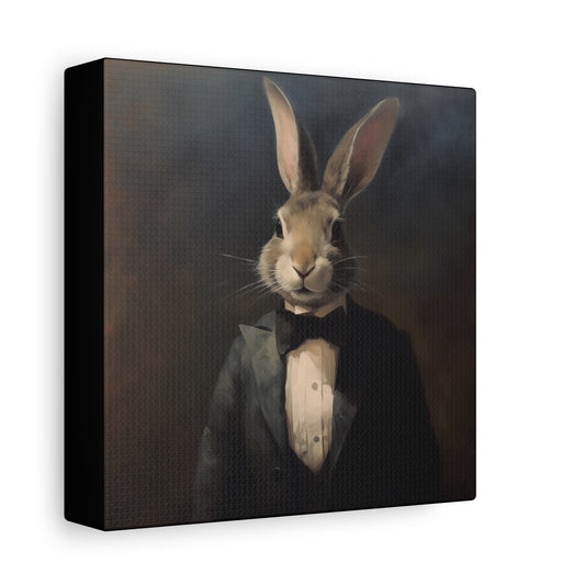 Bunny in a Suit – Canvas Wall Art - Whimsical Bunny Portrait