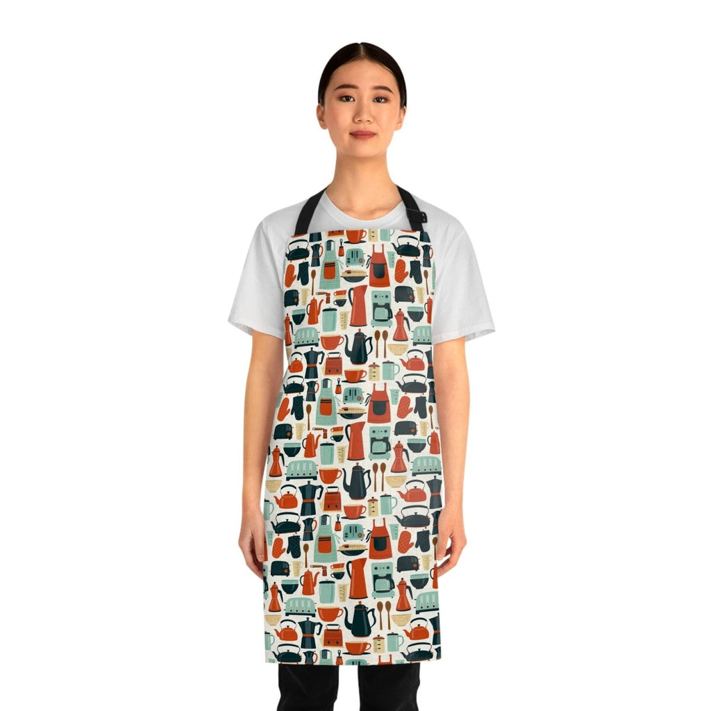 Retro Kitchen Tools All-Over-Print Apron – Mid-Century Cooking Pattern - DesignBohemian