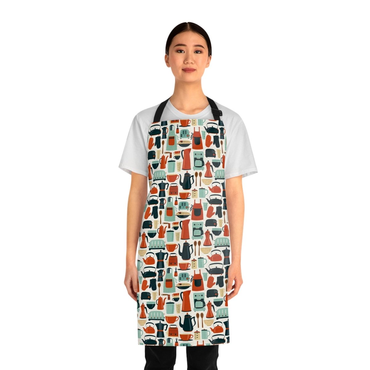 Retro Kitchen Tools All-Over-Print Apron – Mid-Century Cooking Pattern - DesignBohemian