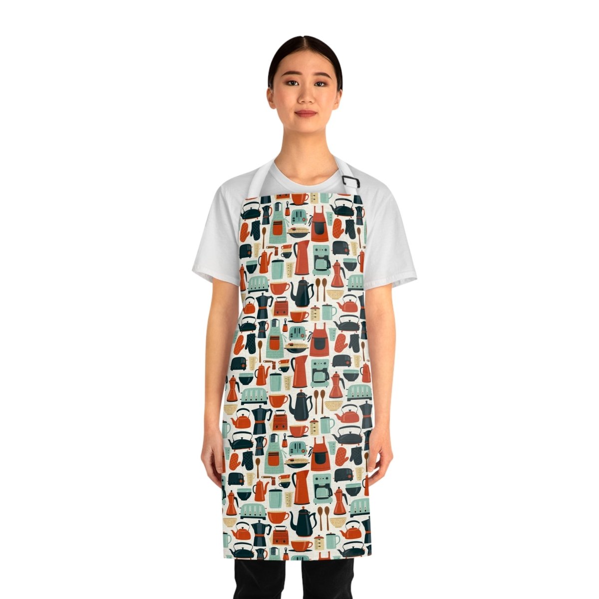 Retro Kitchen Tools All-Over-Print Apron – Mid-Century Cooking Pattern - DesignBohemian