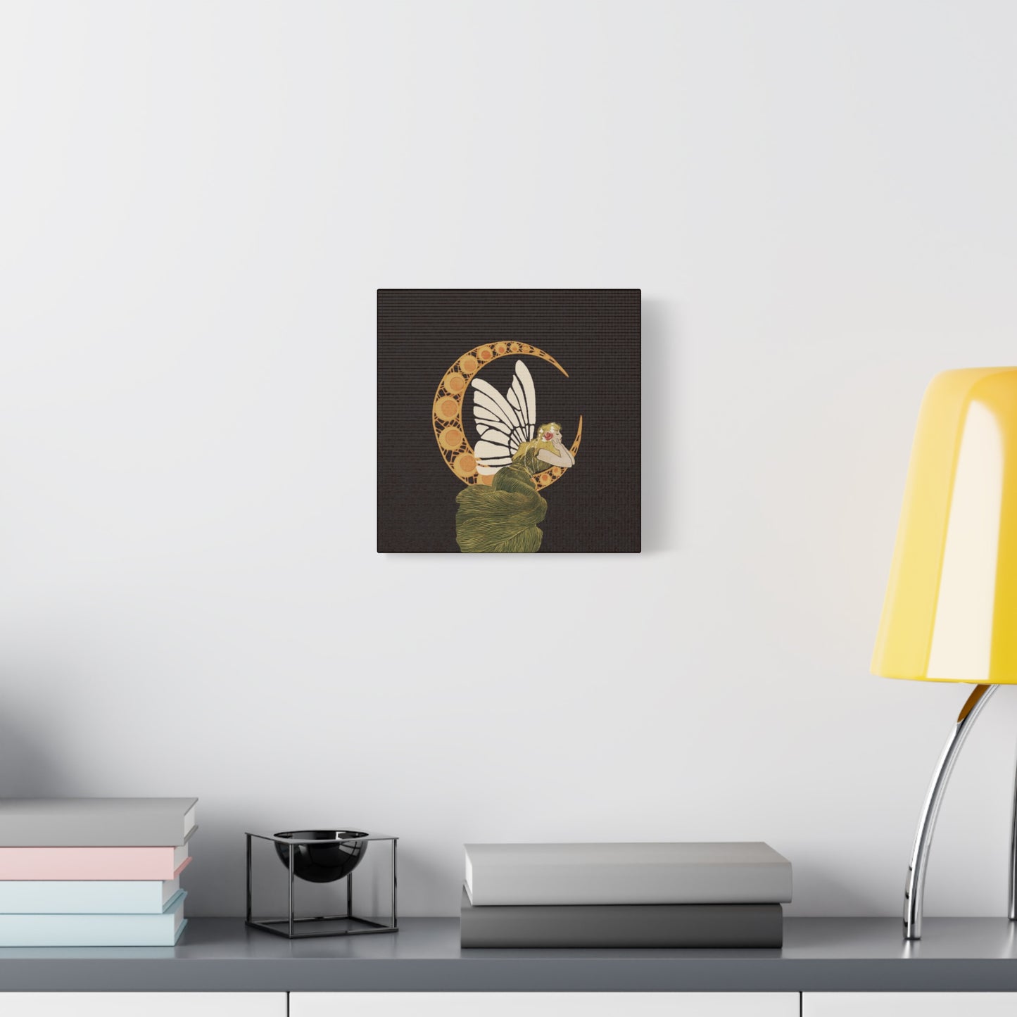 Enchanting Moonlit Fairy Canvas Art, Whimsical Home Decor, Fantasy Wall Art, Magical Gift for Nature Lovers, Boho Aesthetic
