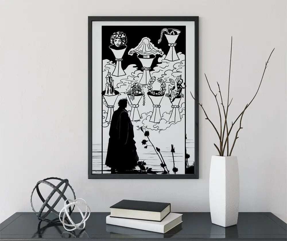 7 Of Cups Tarot Card Drawing Print The Seven Of Cups Poster No Frame Wall Art For Home And Office by My Store