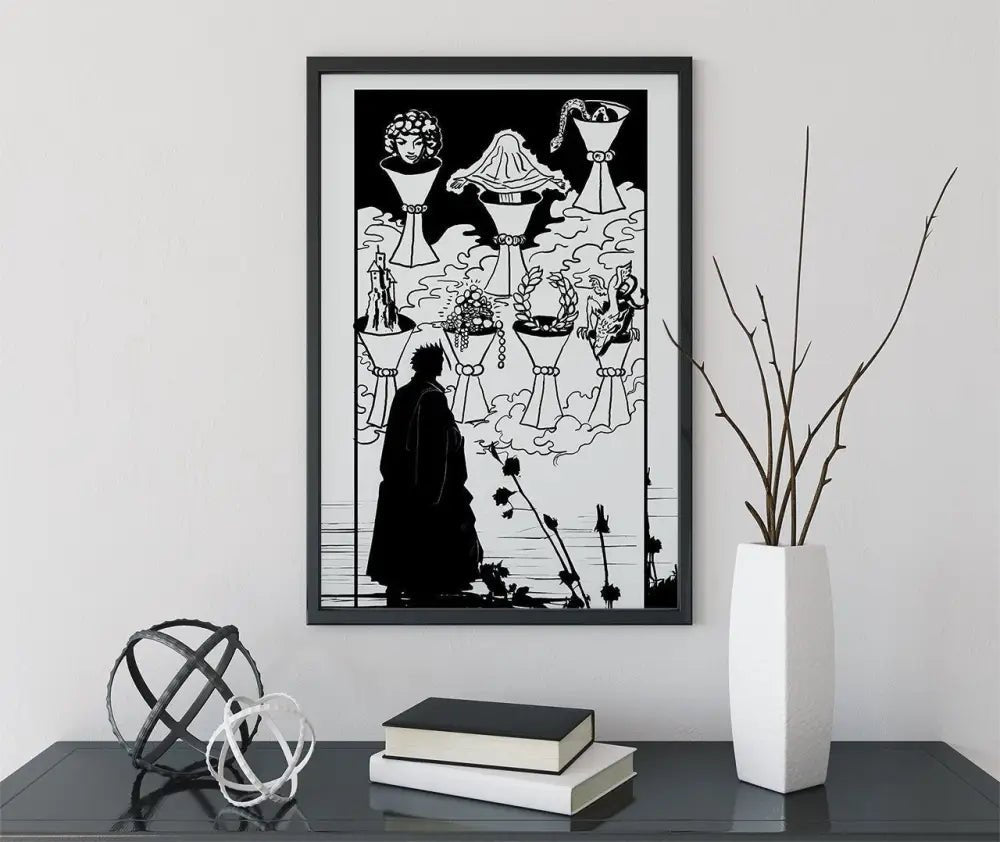 7 Of Cups Tarot Card Drawing Print The Seven Of Cups Poster No Frame Wall Art For Home And Office by My Store