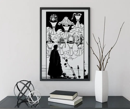 7 Of Cups Tarot Card Drawing Print The Seven Of Cups Poster No Frame Wall Art For Home And Office by My Store