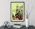 7 of Swords Tarot Card Print Blue Sky Poster Green Menagerie Deck by My Store