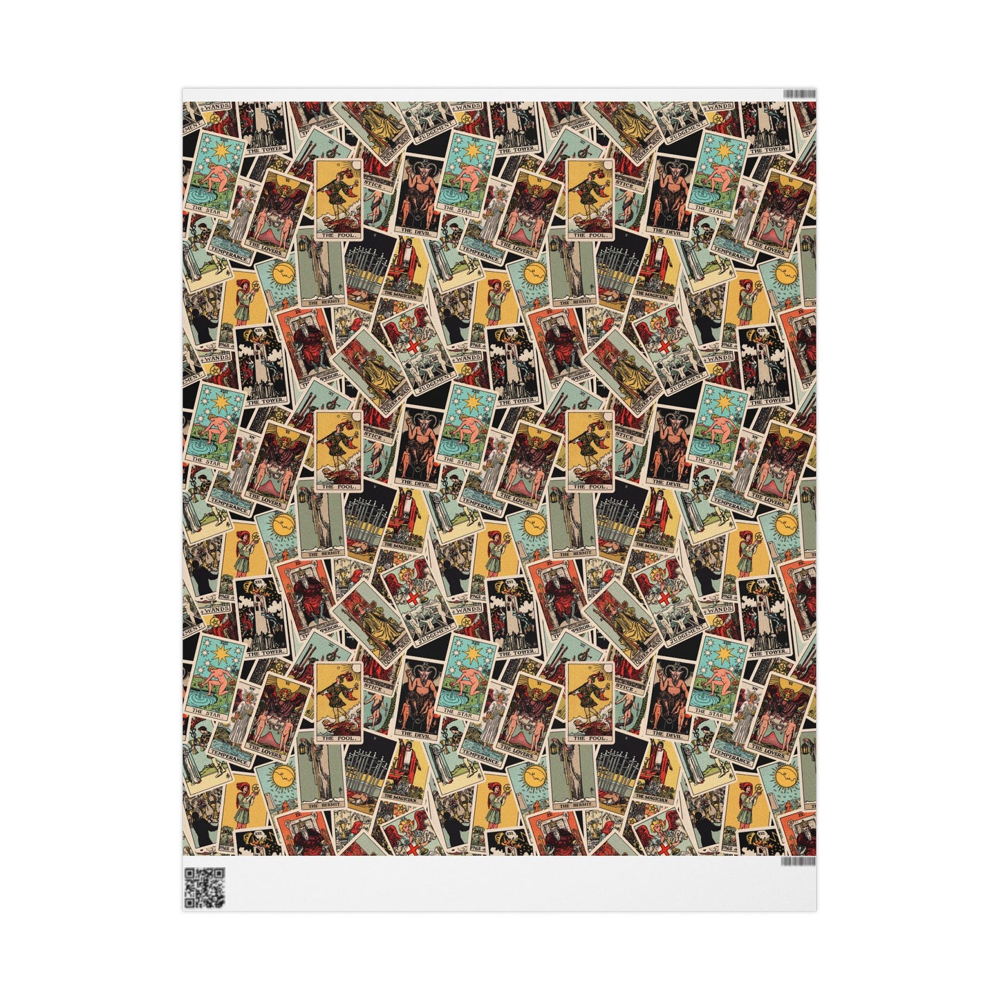 Tarot Wrapping Paper, Rider Waite Gift Wrap, Halloween, Birthday Gifts, Holiday Wrapping, Scattered Tarot Cards, Paper Roll
