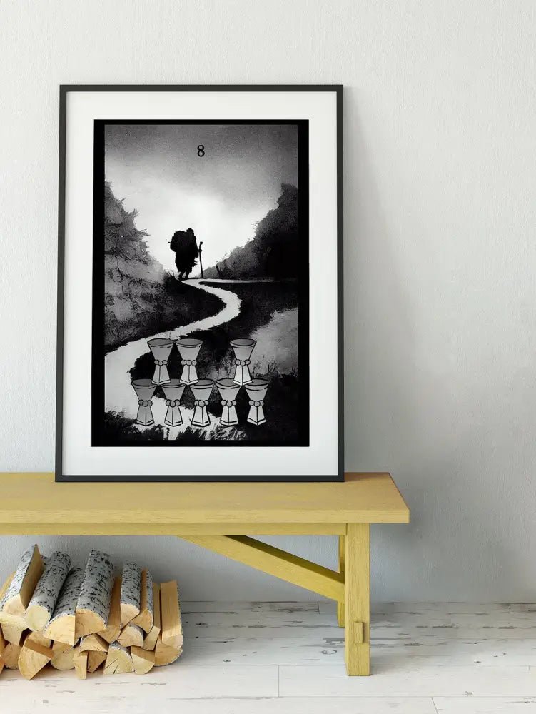 8 Of Cups Tarot Card Print Green Menagerie Tarot by My Store
